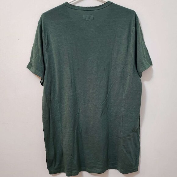 Mens Relaxed Fit Green Button Up Short Sleeve Shirt - Picture 4 of 6